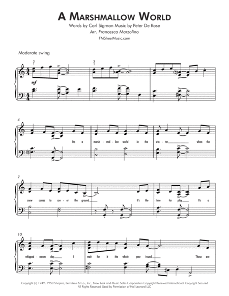 A Marshmallow World Early Intermediate Jazz Piano Page 2