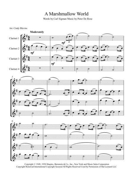 A Marshmallow World For Clarinet Quartet Page 2