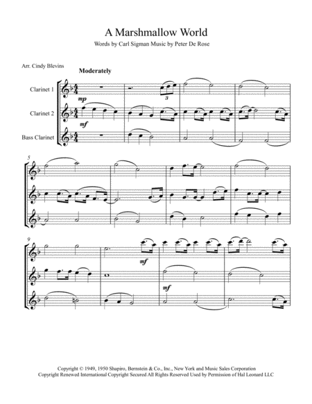 A Marshmallow World For Two Clarinets And Bass Clarinet Page 2