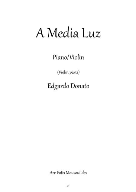 A Media Luz For Violin And Piano Page 2