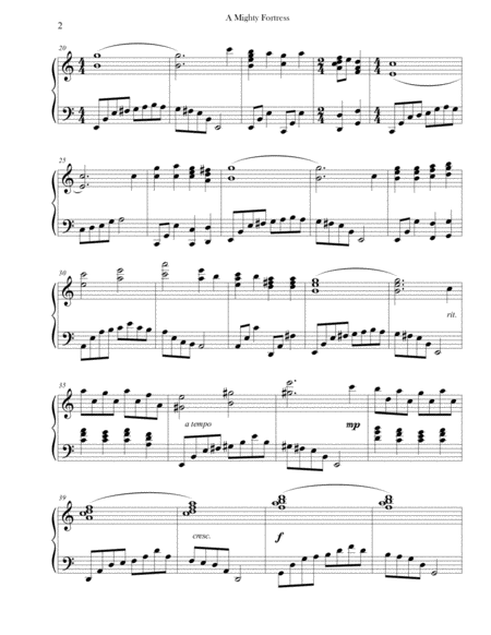 A Mighty Fortress Advanced Piano Page 2