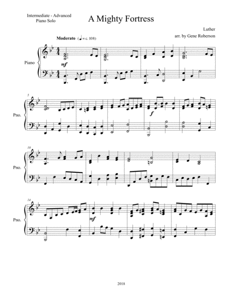 A Mighty Fortress Is Our God Intermediate Advanced Piano Solo Page 2