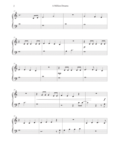 A Million Dreams Five Finger Piano Page 2