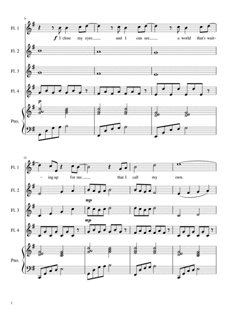 A Million Dreams Flute Quartet The Greatest Showman Page 2