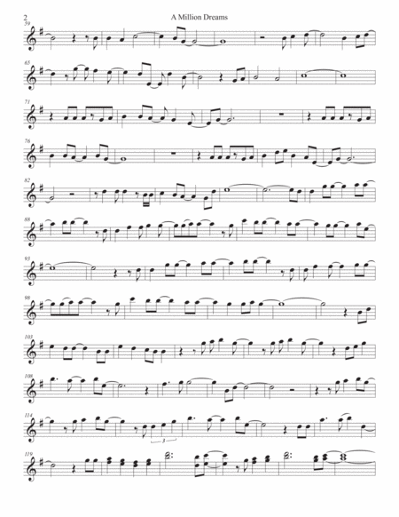 A Million Dreams Original Key Violin Page 2