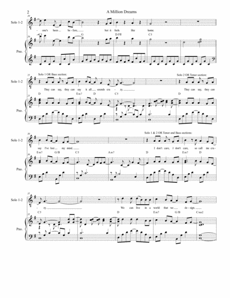 A Million Dreams Satb By Benj Pasek And Justin Paul Arranged By Sarah Jaysmith Page 2