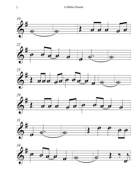 A Million Dreams The Greatest Showman Sheet Music Beginner Page 2