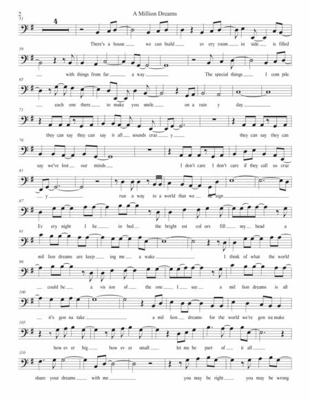 A Million Dreams W Lyrics Cello Page 2