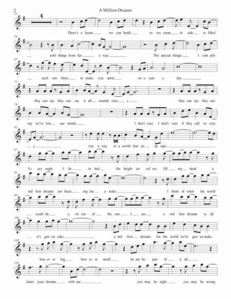 A Million Dreams W Lyrics Violin Page 2