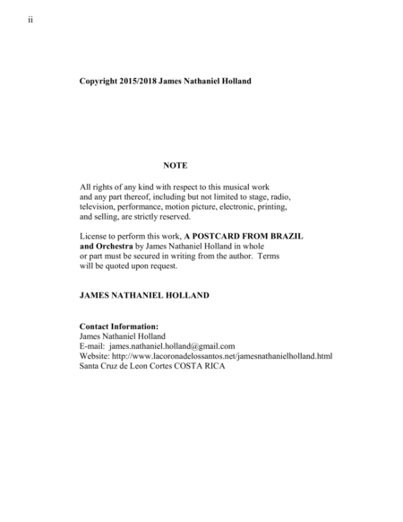 A Postcard From Brazil A Tone Poem For Jazz Orchestra Full Score And Parts Page 2