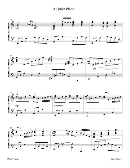 A Quiet Place Intermediate Sacred Piano Solo Page 2