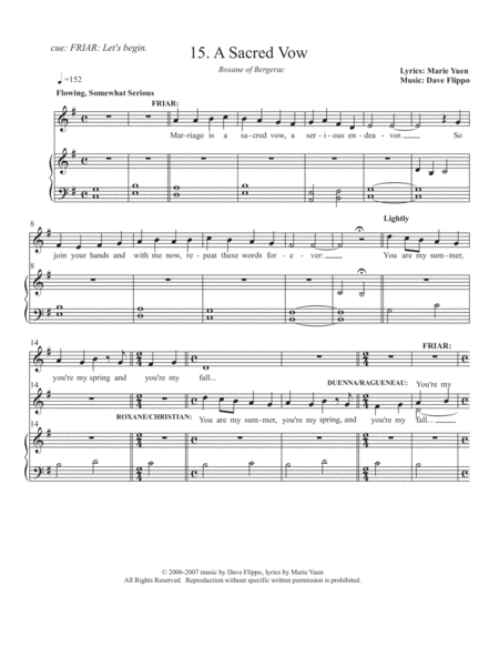 A Sacred Vow From Roxane Of Bergerac A Full Length Musical Page 2