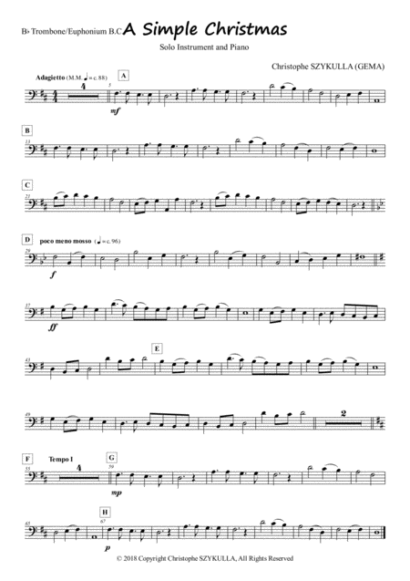 A Simple Christmas For Solo Instrument And Piano Trombone Or Euphonium Or Bassoon And Piano Page 2