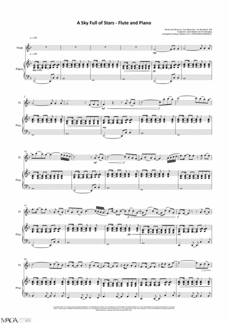 A Sky Full Of Stars For Flute And Piano Page 2