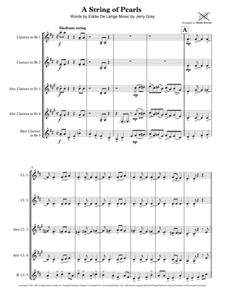 A String Of Pearls For Clarinet Quintet Page 2