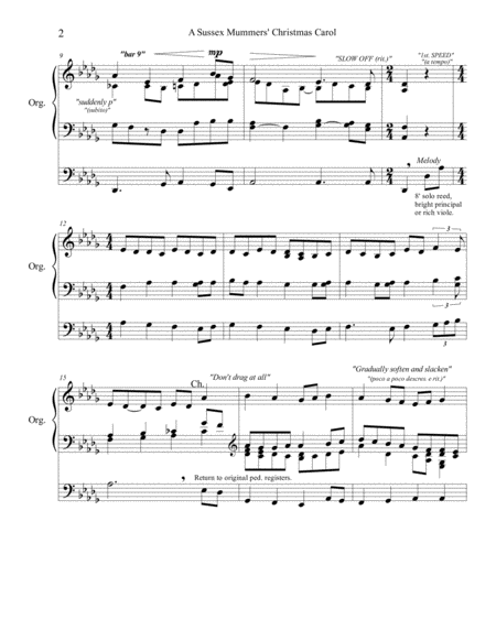 A Sussex Mummers Carol Arranged For Organ From Percy Graingers Piano Setting Page 2