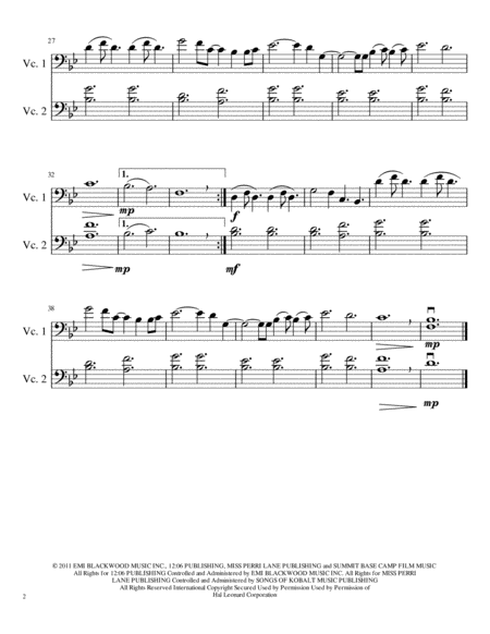 A Thousand Years Cello Duet Page 2