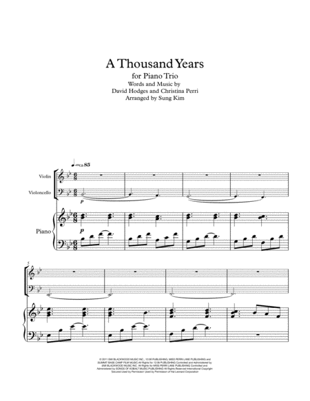 A Thousand Years For Piano Trio Best For Wedding Page 2