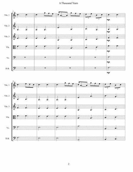 A Thousand Years For String Quintet Easy Page 2