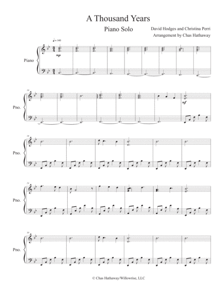 A Thousand Years Piano Solo Page 2