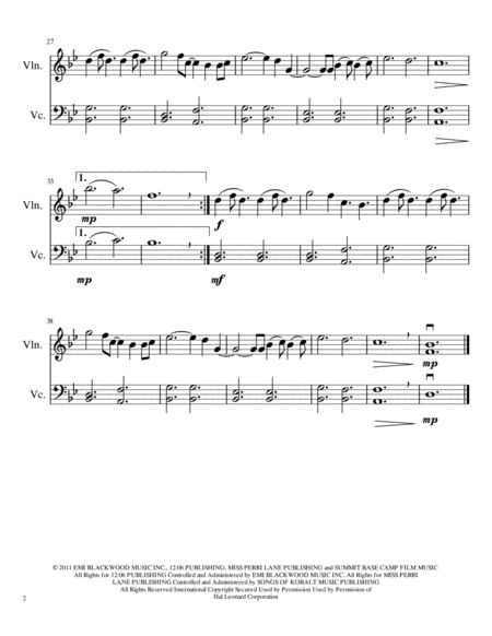 A Thousand Years Violin And Cello Duet Page 2