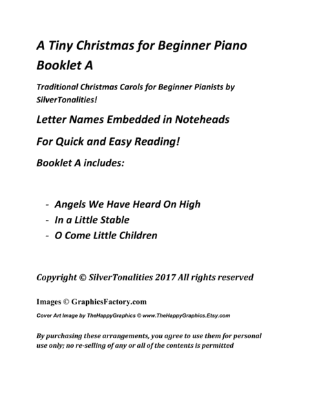 A Tiny Christmas For Beginner Piano Booklet A Page 2