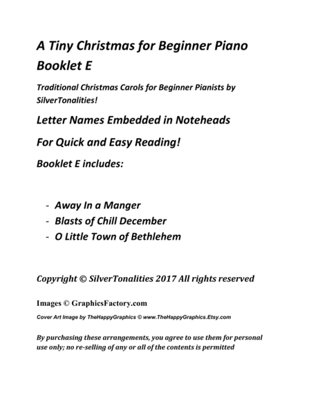 A Tiny Christmas For Beginner Piano Booklet E Page 2