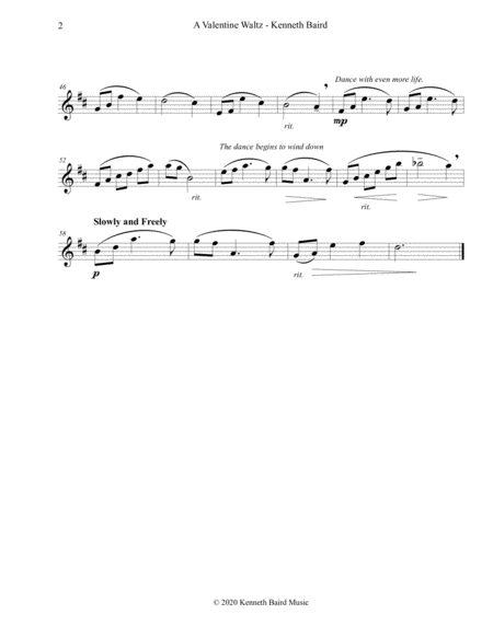 A Valentine Waltz For Flute And Piano Page 2