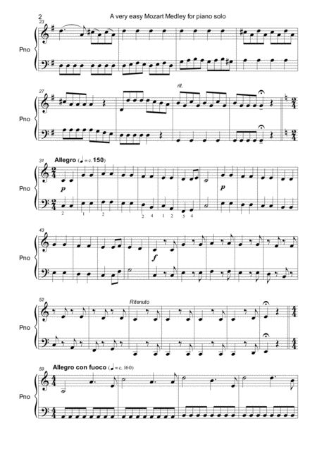 A Very Easy Mozart Medley For Piano Solo Page 2