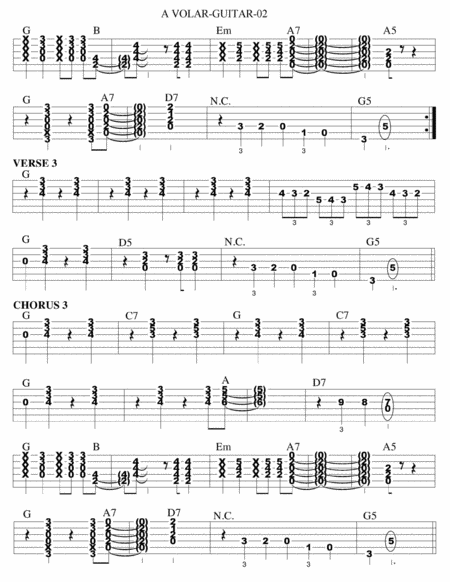 A Volar Guitar Tab Page 2