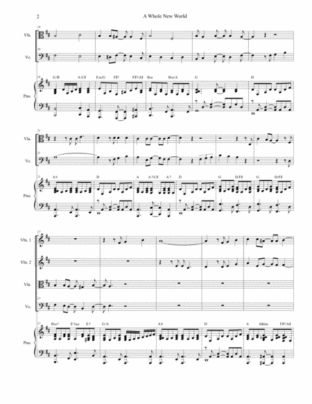 A Whole New World For String Quartet Page 2