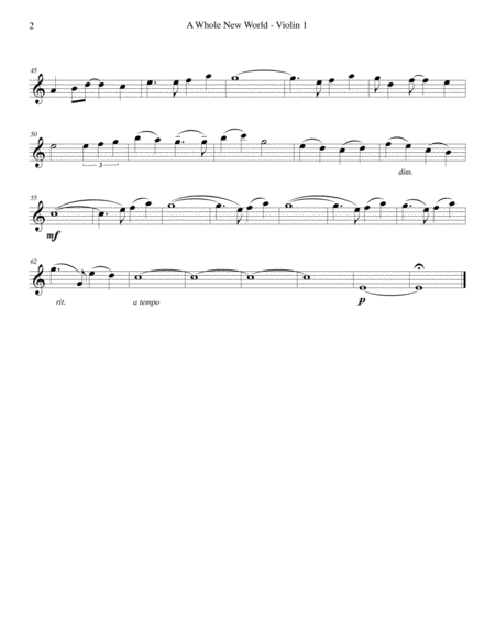 A Whole New World From Aladdin String Quartet Page 2