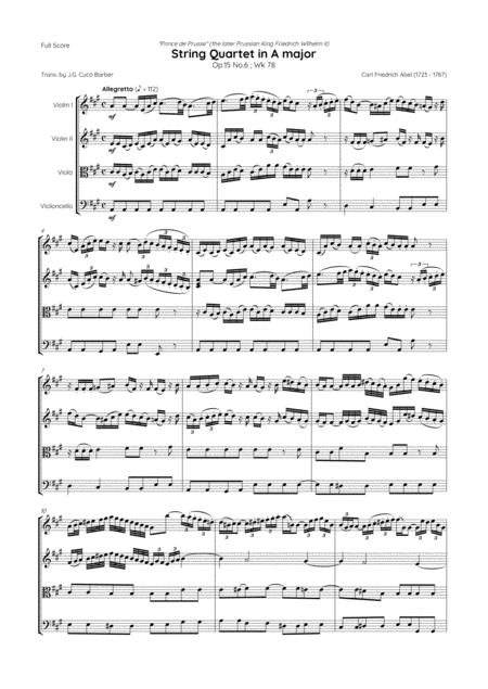 Abel String Quartet In A Major Op 15 No 6 Wk 78 Page 2