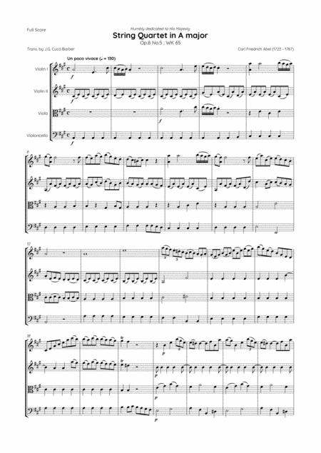 Abel String Quartet In A Major Op 8 No 5 Wk 65 Page 2