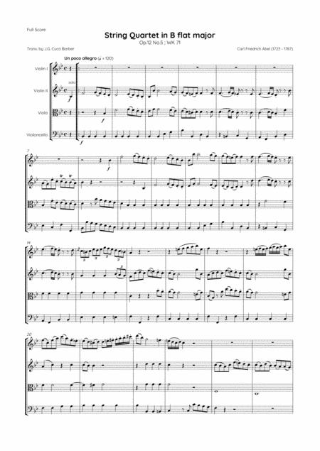 Abel String Quartet In B Flat Major Op 12 No 5 Wk 71 Page 2