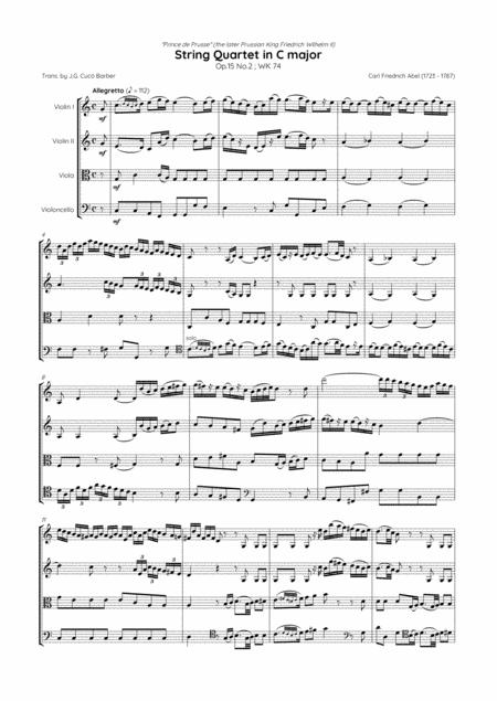 Abel String Quartet In C Major Op 15 No 2 Wk 74 Page 2