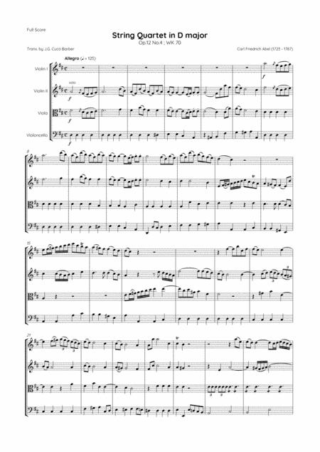 Abel String Quartet In D Major Op 12 No 4 Wk 70 Page 2