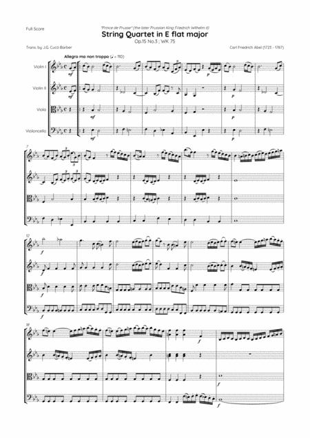 Abel String Quartet In E Flat Major Op 15 No 3 Wk 75 Page 2