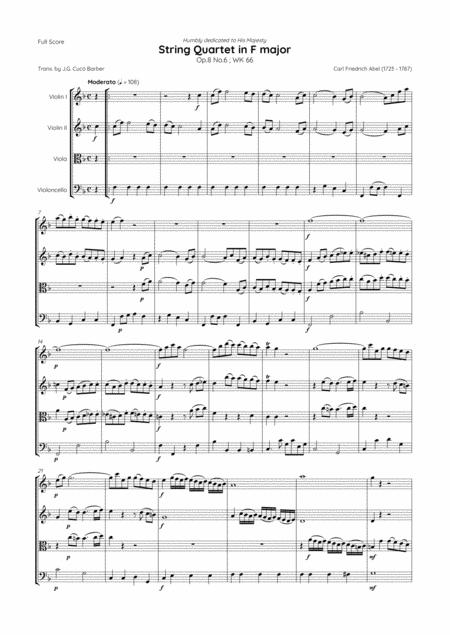 Abel String Quartet In F Major Op 8 No 6 Wk 66 Page 2