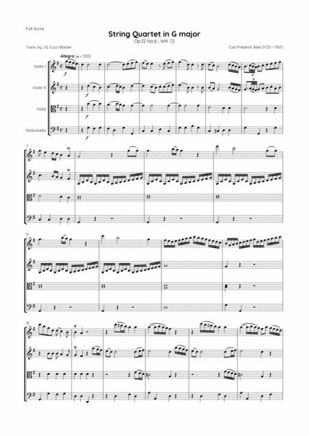 Abel String Quartet In G Major Op 12 No 6 Wk 72 Page 2