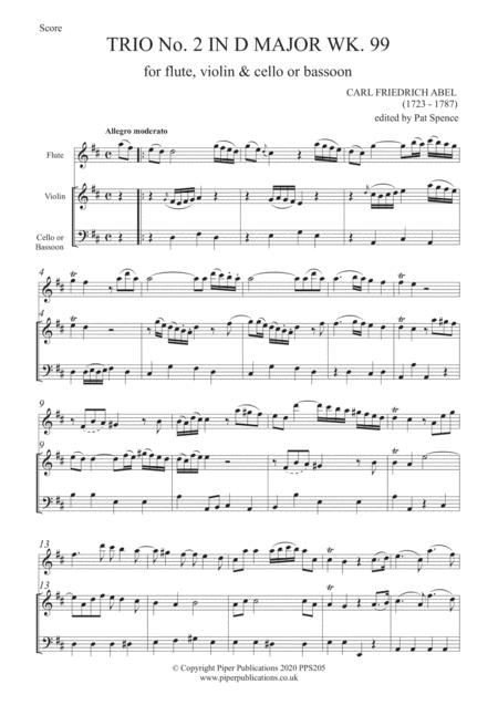 Abel Trio No 2 In D Major Wk 99 For Flute Violin Cello Or Bassoon Page 2