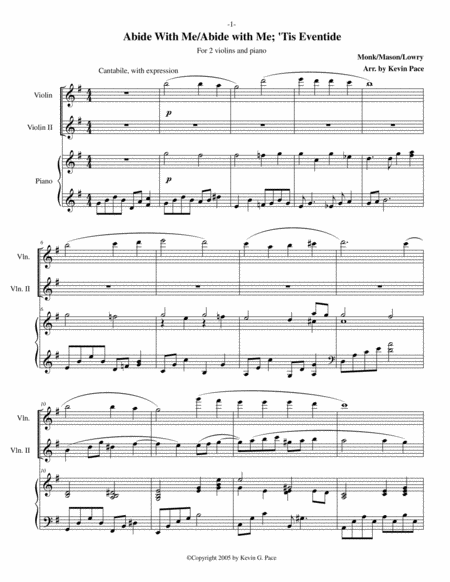 Abide With Me Abide With Me Tis Eventide Medley Violin Or Flute Duet With Piano Accompaniment Page 2