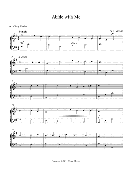 Abide With Me Arranged For Easy Piano Solo Page 2