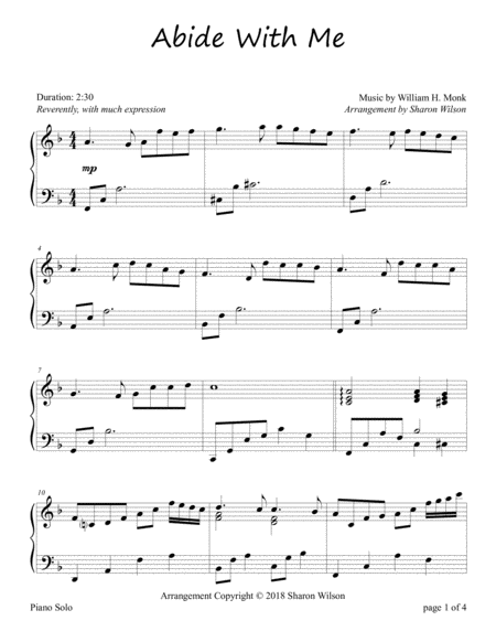 Abide With Me Piano Solo Page 2