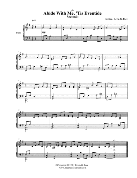 Abide With Me Tis Eventide Easy Piano Duet Page 2