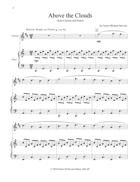 Above The Clouds Clarinet Piano Page 2