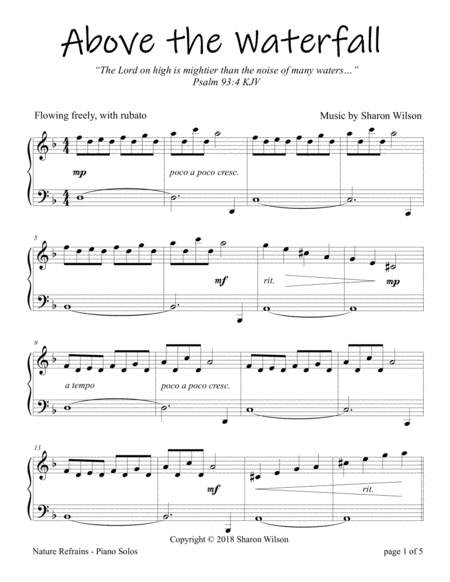 Above The Waterfall Original Piano Solo Page 2