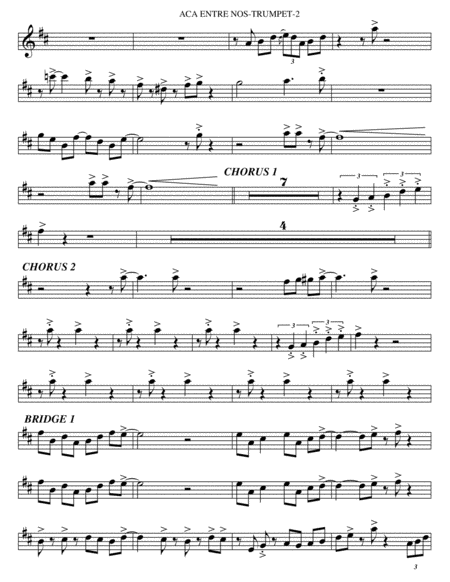 Aca Entre Nos Trumpet Tenor Sax Trombone Piano Bass Guitar Page 2