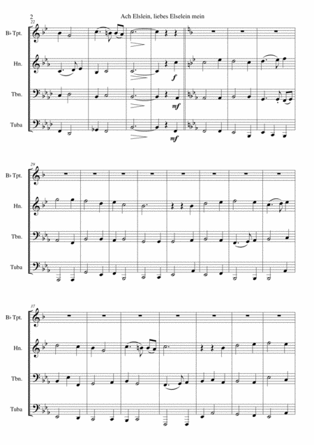 Ach Elslein Liebes Elselein Mein For Brass Quartet Page 2