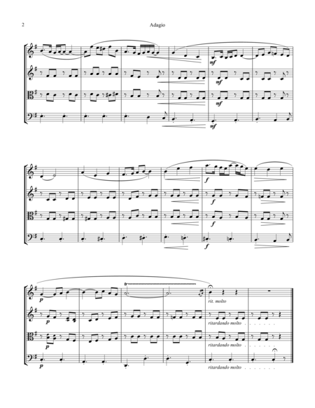 Adagio Assai For String Quartet Abridged Page 2